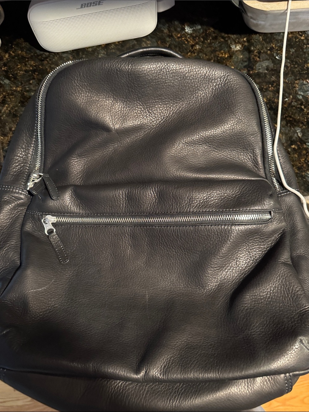 Beckett Simonon Logan Black Leather Backpack